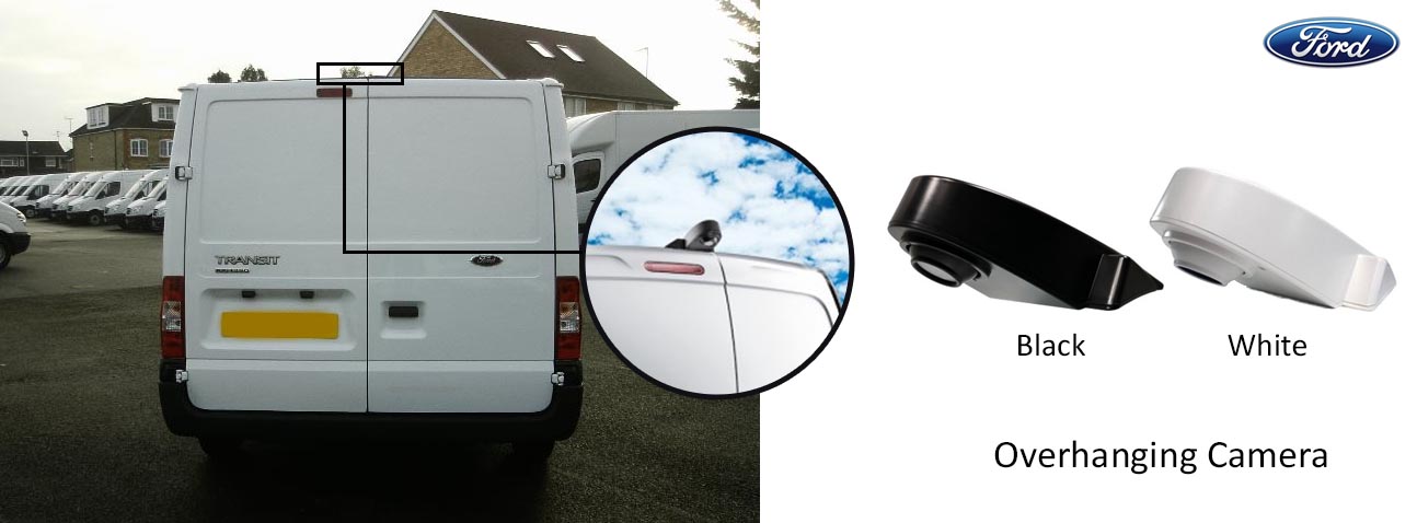 Ford Transit reversing rear view overhanging camera